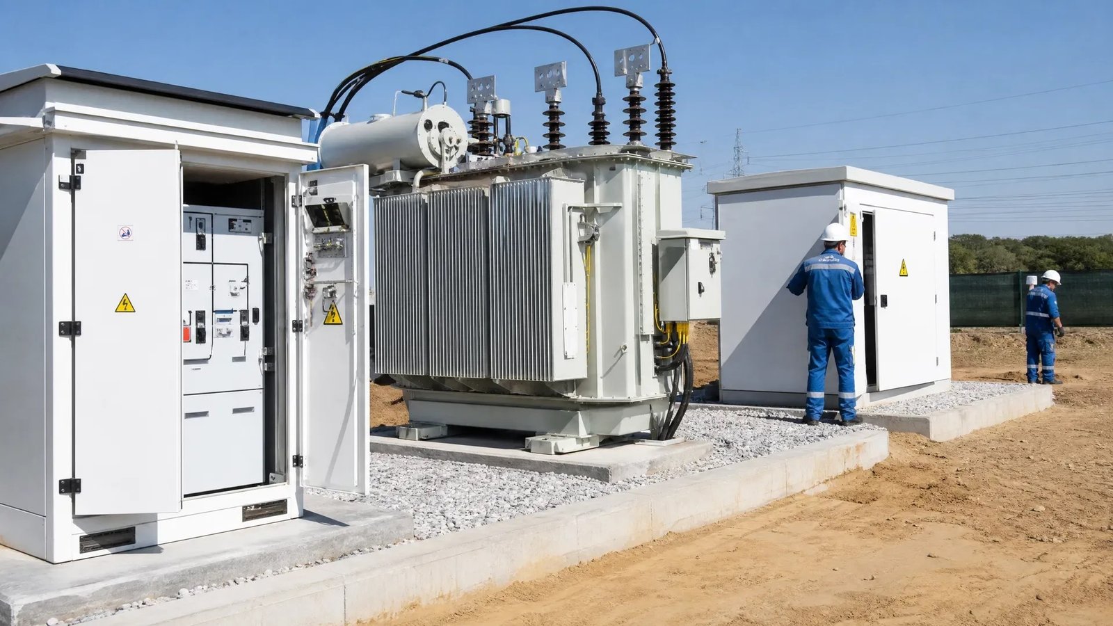 Cabine de subestação compacta com transformador